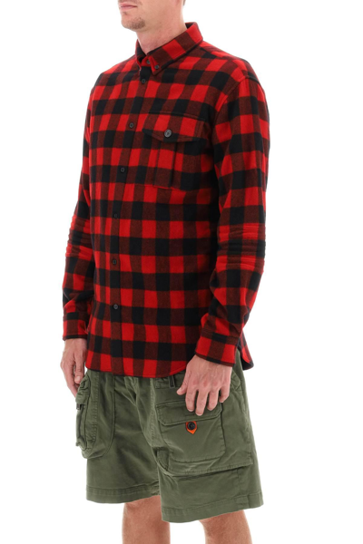 Shop Dsquared2 Shirt With Check Motif And Back Logo In Black,red