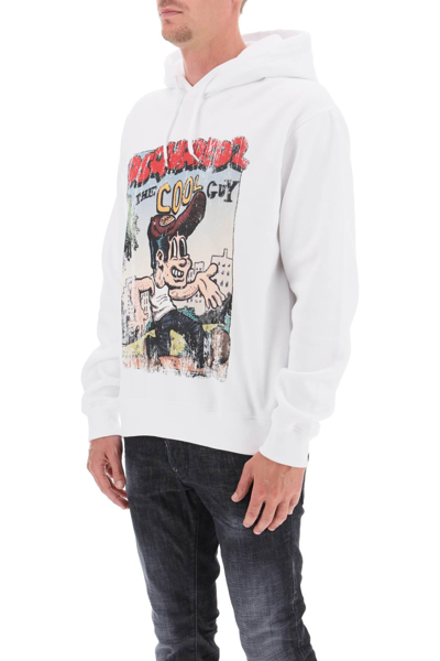 Shop Dsquared2 Hoodie With Graphic Print In White