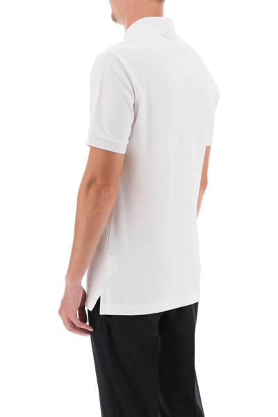 Shop Dolce & Gabbana Piqué Polo Shirt With Lurex Embroidery In White