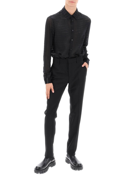 Shop Versace Tailoring Cigarette Pants In Black