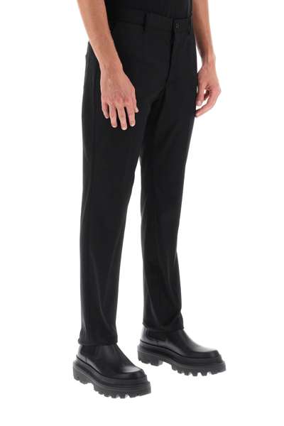 Shop Dolce & Gabbana Cigarette Pants In Cotton In Black