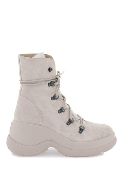 Shop Moncler Resile Trek Ankle Boots In Beige