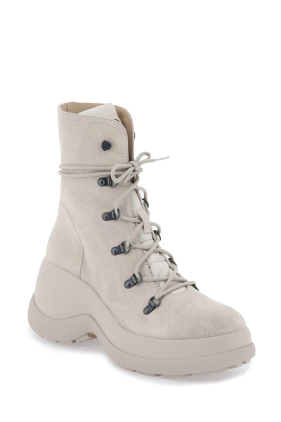 Shop Moncler Resile Trek Ankle Boots In Beige