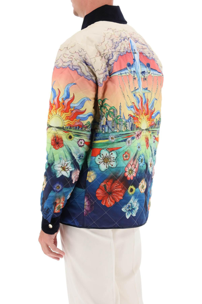 Shop Casablanca L'envol Quilted Hunting Jacket In Multicolor