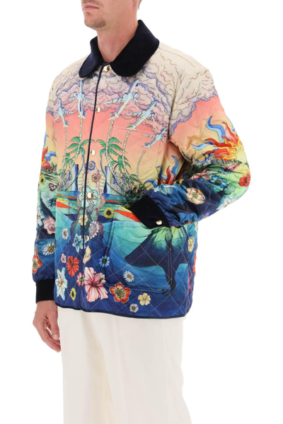 Shop Casablanca L'envol Quilted Hunting Jacket In Multicolor
