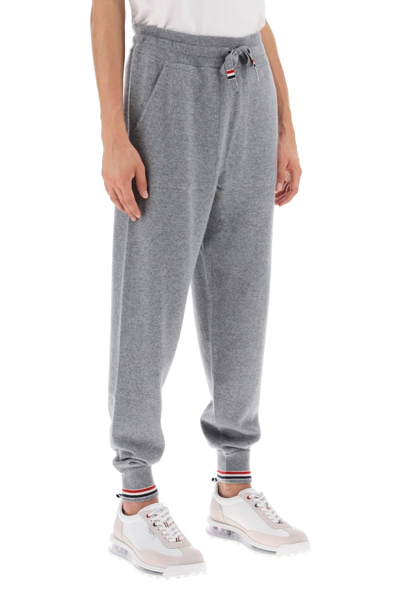 Shop Thom Browne Cashmere Drawstring Pants In Grey