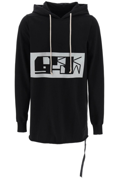 Shop Drkshdw Maxi Hoodie With Logo Print In Black