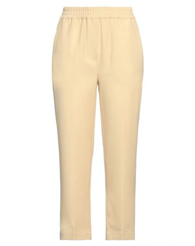 Shop Erika Cavallini Woman Pants Light Yellow Size 10 Polyester, Virgin Wool, Elastane