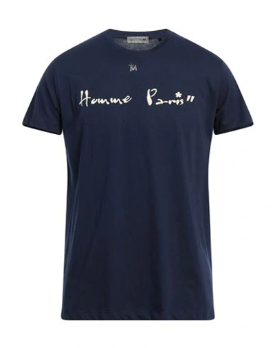 Shop Daniele Alessandrini Homme Man T-shirt Midnight Blue Size M Cotton
