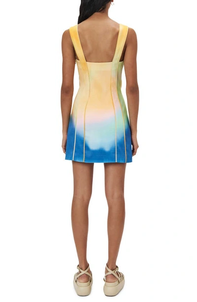 Simkhai Lucille Tie Dye Stretch Sateen Sheath Dress In Meadow
