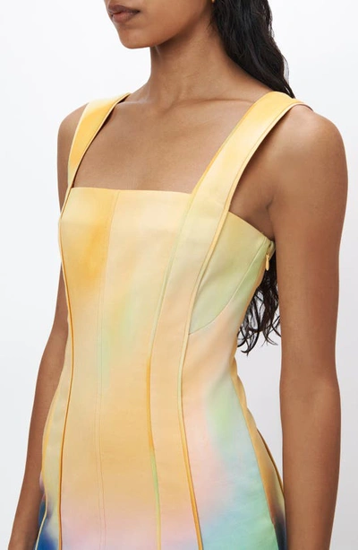 Simkhai Lucille Tie Dye Stretch Sateen Sheath Dress In Meadow