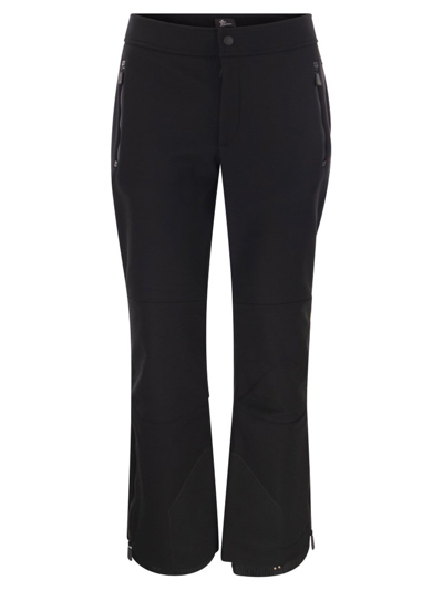 Shop Moncler Grenoble Zip Detailed Pants In Black