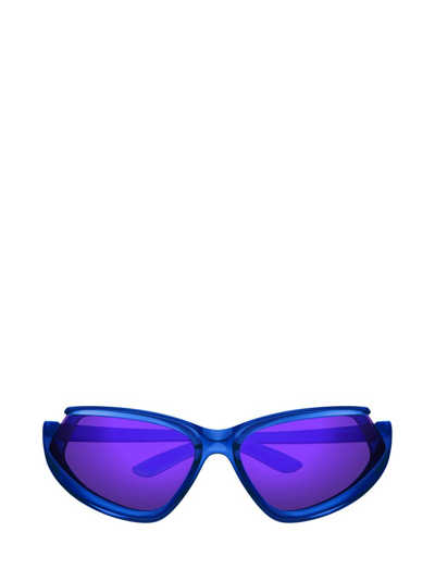Shop Balenciaga Eyewear Side Xpander Cat In Blue
