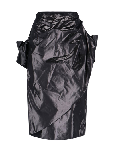 Shop Maison Margiela High Waist Asymmetric Midi Skirt In Black