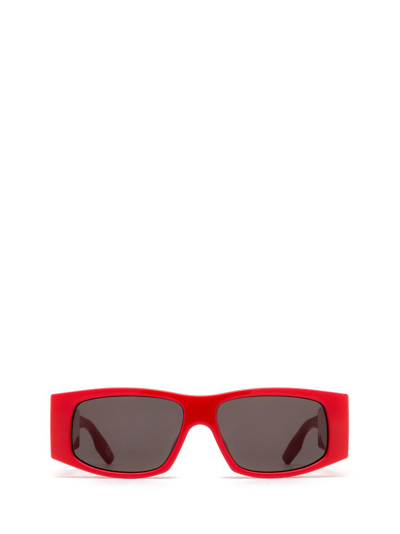Shop Balenciaga Eyewear Led Rectangular Frame Sunglasses In Red