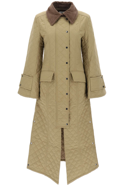 Shop By Malene Birger Pinelope Quilted Trench Coat Women In Cream