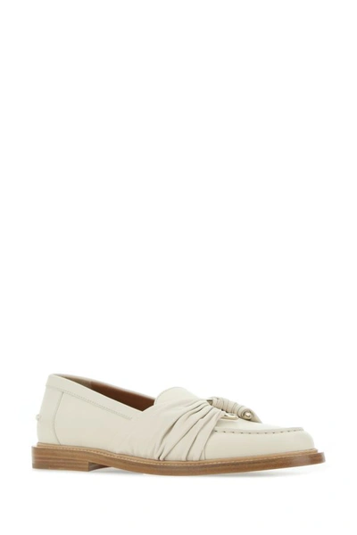 Shop Chloé Chloe Woman Ivory Leather Loafers In White