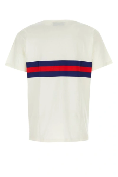 Shop Gucci Man Ivory Cotton T-shirt In White