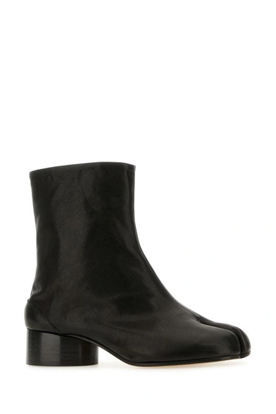 Shop Maison Margiela Woman Black Nappa Leather Tabi Ankle Boots