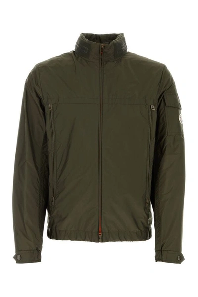 Shop Moncler Man Army Green Nylon Nire Jacket
