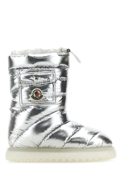 Shop Moncler Woman Silver Nylon Gaia Pocket Midi Boots