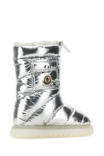 Shop Moncler Woman Silver Nylon Gaia Pocket Midi Boots