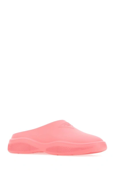 Shop Prada Woman Dark Pink Rubber Slippers