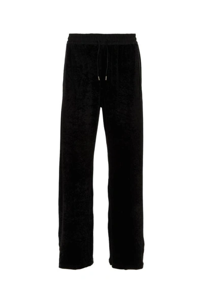 Shop Saint Laurent Man Black Stretch Chenille Joggers