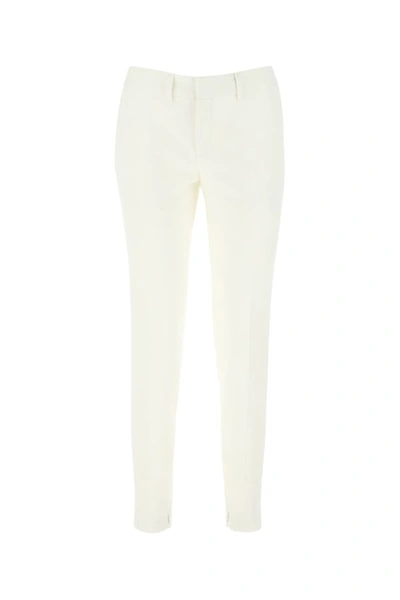 Shop Saint Laurent Woman Ivory Wool Pant In White