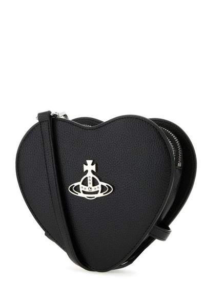Vivienne Westwood Black Louise Heart Bag In N403 Black