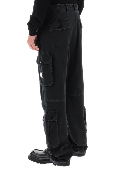Shop Dolce & Gabbana Wide-leg Cargo Pants In Black