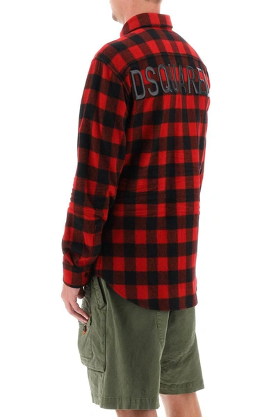 Shop Dsquared2 Shirt With Check Motif And Back Logo In Multicolor