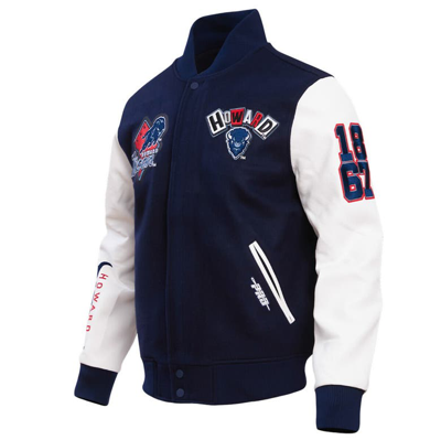 Shop Pro Standard Navy Howard Bison Homecoming Varsity Full-snap Jacket