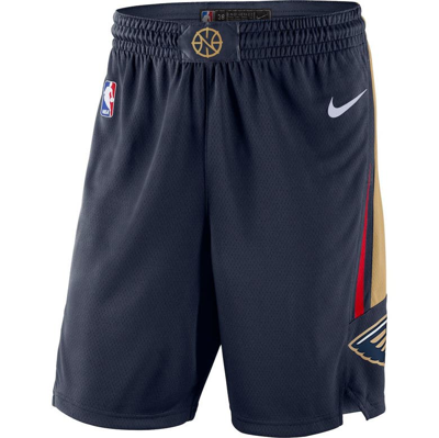 Shop Nike Navy 2019/20 New Orleans Pelicans Icon Edition Swingman Shorts
