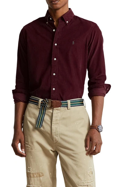 Shop Polo Ralph Lauren Classic Fit Corduroy Button-down Shirt In Harvard Wine