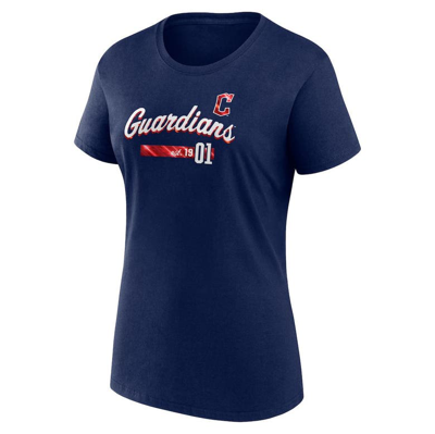Shop Fanatics Branded Navy Cleveland Guardians Logo Fitted T-shirt