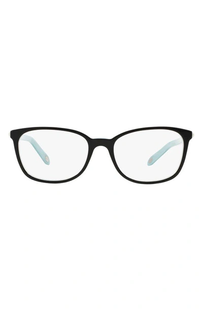 Shop Tiffany & Co 53mm Square Optical Glasses In Black Blue