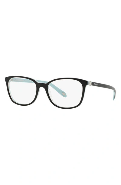Shop Tiffany & Co 53mm Square Optical Glasses In Black Blue