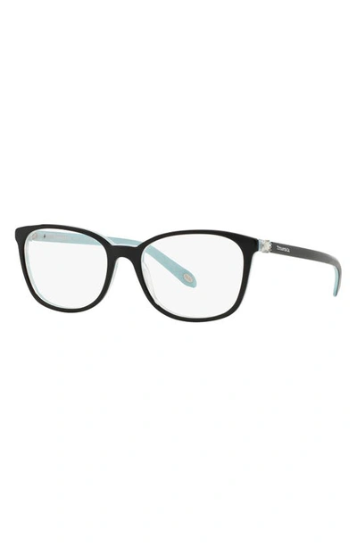 Tiffany & Co 53mm Square Optical Glasses In Black Blue