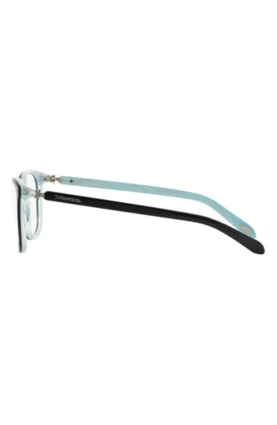 Shop Tiffany & Co 53mm Square Optical Glasses In Black Blue