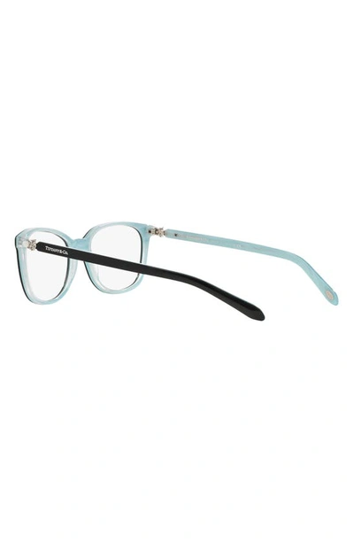 Shop Tiffany & Co 53mm Square Optical Glasses In Black Blue