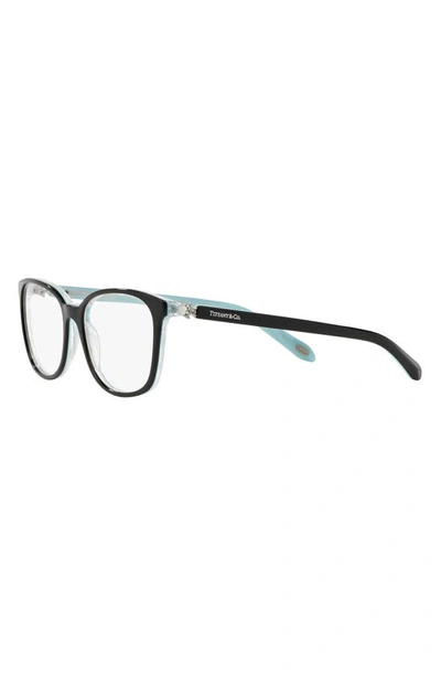 Shop Tiffany & Co 53mm Square Optical Glasses In Black Blue