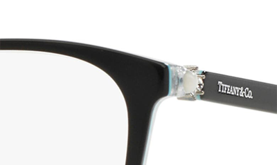 Shop Tiffany & Co 53mm Square Optical Glasses In Black Blue