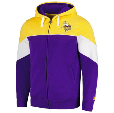 Shop Starter Purple/gold Minnesota Vikings Running Back Full-zip Hoodie
