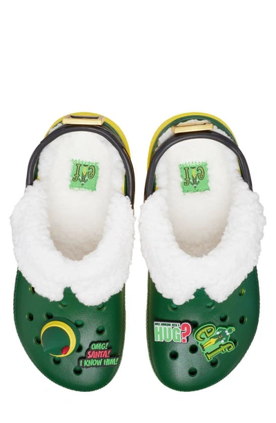 Shop Crocs Elf® Lined Classic Clog In Green/ Lemon