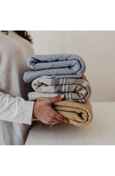 Tbco Recycled Wool Blend Blanket In Charcoal Herringbone