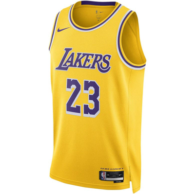 Shop Nike Unisex  Lebron James Gold Los Angeles Lakers Swingman Jersey