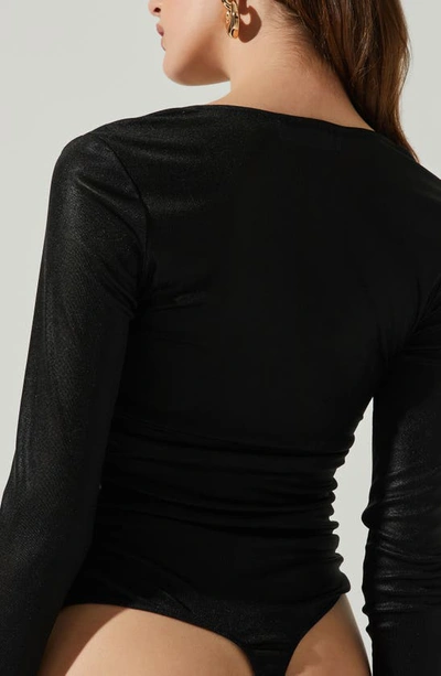 Shop Astr Josie Keyhole Bodysuit In Black