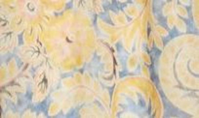 Shop Veronica Beard Metallic Paisley Silk Dress In Blue/ Yellow Multi