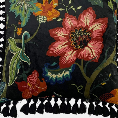 Shop Paoletti Botanical Cushion Cover In Black